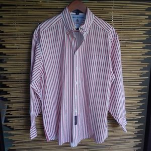 TOMMY HILFIGER Vintage 16 Neck Red White Stripe Mens Shirt
